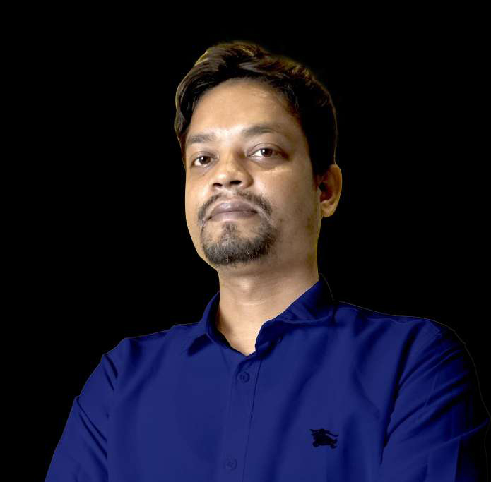 A man in a blue shirt stands with arms crossed, representing Tariqul Islam, Sr. Executive in E-commerce Management.