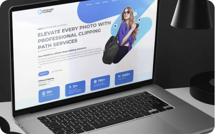 Image of Offshore Clipping's website as presented in Rankupper case study highlighting B2B and B2C web development services.