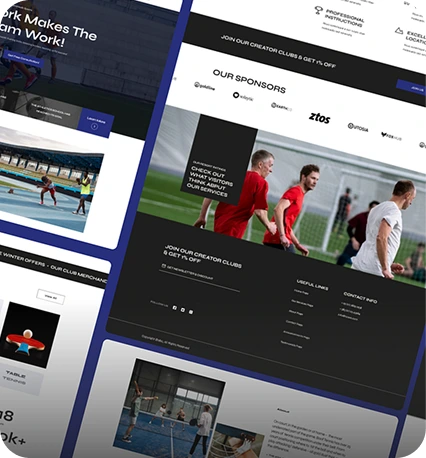 Visual of a client sports website featured in Rankupper case study on B2B and B2C web development services.